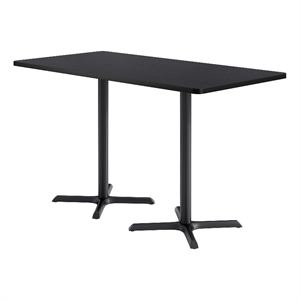 KFI Studios 36x72in Rect. Dining Table - 42in H - Charcoal Top - Black Base