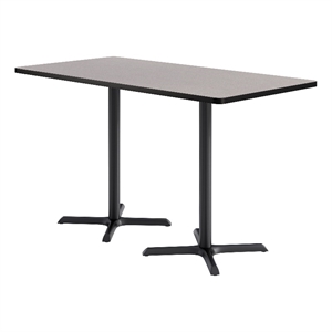 KFI Studios 36x72in Rect. Dining Table - 42in H - Gray Top - Black Base