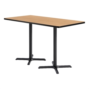 KFI Studios 36x72in Rect. Dining Table - 42in H - Natural Top - Black Base
