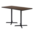 KFI Studios 36x72in Rect. Dining Table - 42in H - Walnut Top - Black Base
