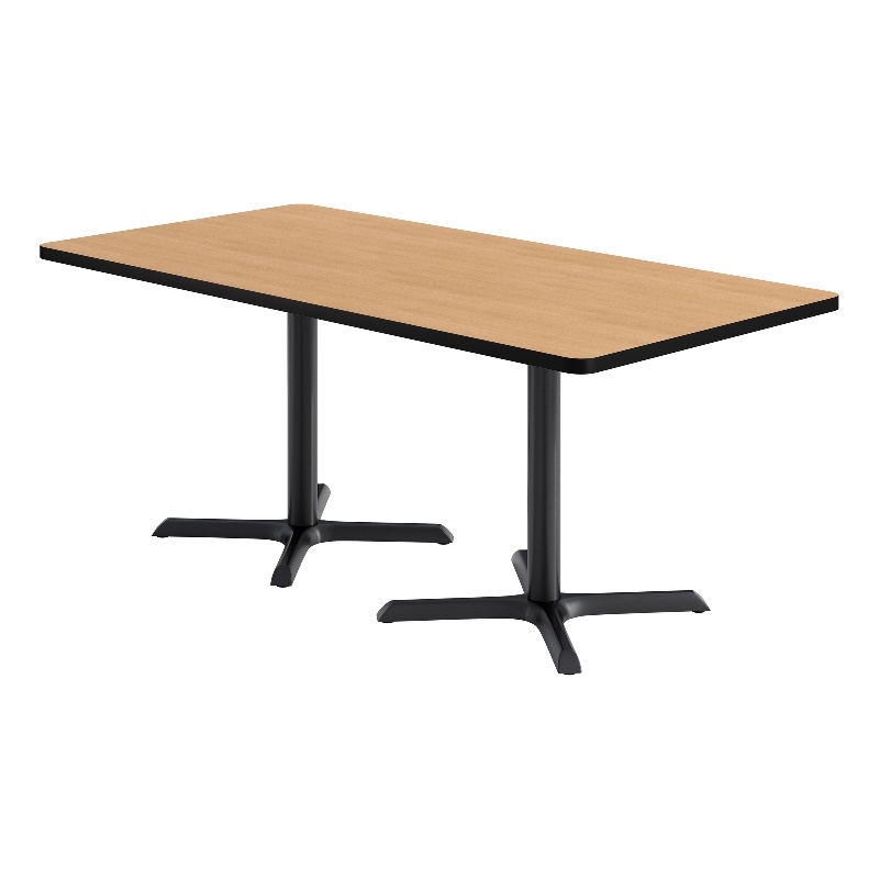 KFI Studios 36x72in Rect. Dining Table - Natural Top - Black Base