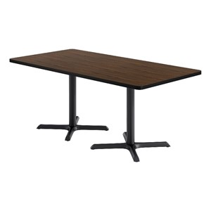 KFI Studios 36x72in Rect. Dining Table - Walnut Top - Black Base