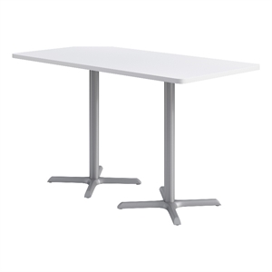 KFI Studios 36x72in Rect. Dining Table - 42in H - White Top - Silver Base