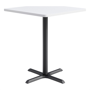 KFI Studios 36in Square Dining Table - 42in H - White Top - Black Base