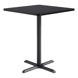 KFI Studios 36in Square Dining Table - 42in H - Charcoal Top - Black Base