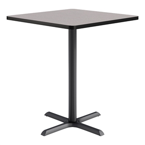 KFI Studios 36in Square Dining Table - 42in H - Gray Top - Black Base