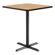 KFI Studios 36in Square Dining Table - 42in H - Natural Top - Black Base
