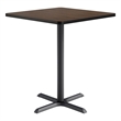 KFI Studios 36in Square Dining Table - 42in H - Walnut Top - Black Base