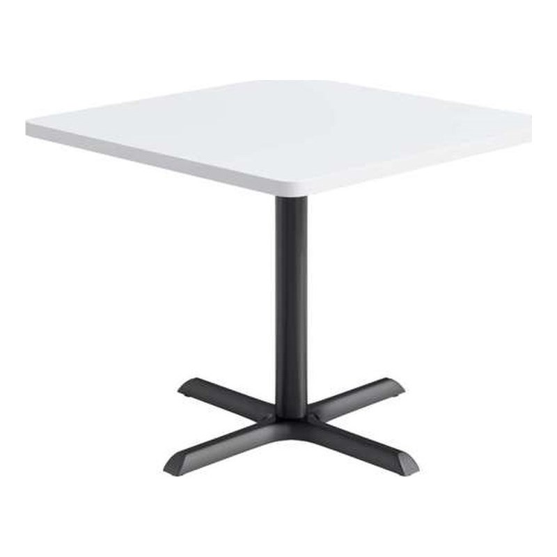 KFI Studios 36in Square Dining Table - White Top - Black Base