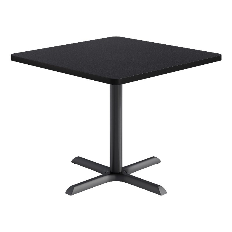 KFI Studios 36in Square Dining Table - Charcoal Top - Black Base