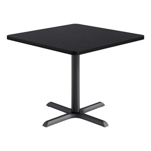 KFI Studios 36in Square Dining Table - Charcoal Top - Black Base