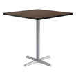 KFI Studios 42in Square Dining Table - 42in H - Walnut Top - Silver Base
