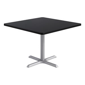 KFI Studios 42in Square Dining Table - Black Top - Silver Base