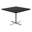 KFI Studios 42in Square Dining Table - Black Top - Silver Base