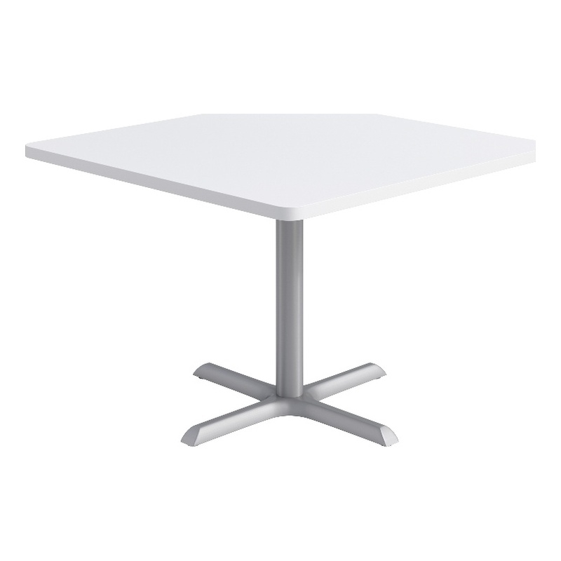 KFI Studios 42in Square Dining Table - White Top - Silver Base