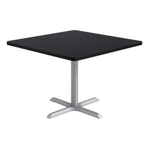 KFI Studios 42in Square Dining Table - Charcoal Top - Silver Base