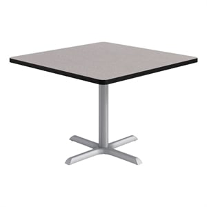 KFI Studios 42in Square Dining Table - Gray Top - Silver Base