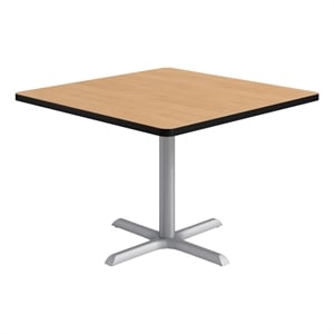 KFI Studios 42in Square Dining Table - Natural Top - Silver Base