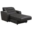 E-Motion Furniture Fabric Power Recliner Chase Bed with Arm Console in Gray