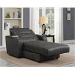 E-Motion Furniture Fabric Power Recliner Chase Bed with Arm Console in Gray