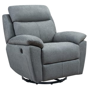 metro furniture fabric glider and swivel power recliner with usb port
