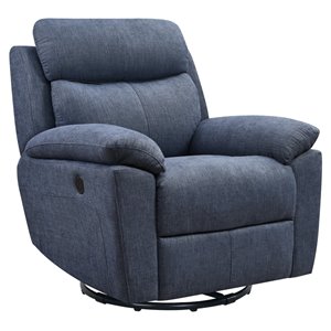metro furniture fabric glider and swivel power recliner with usb port