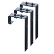 Mayne Adjustable Modern Metal Deck Rail Bracket in Black (Set of 3)