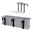 Mayne Adjustable Modern Metal Deck Rail Bracket in Black (Set of 3)