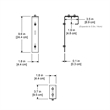 Mayne Adjustable Modern Metal Deck Rail Bracket in Black (Set of 3)