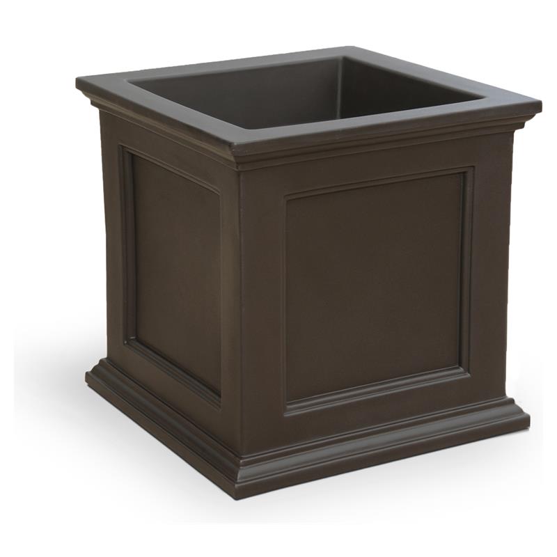 Mayne Fairfield 20x20 Square Traditional Plastic Planter in Espresso