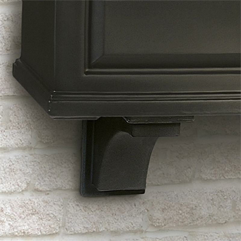 Mayne Nantucket Traditional Plastic Decorative Bracket in Black (Set of 2)