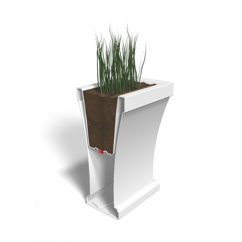 Mayne Bordeaux Weatherproof Modern Plastic Trough Planter in Black