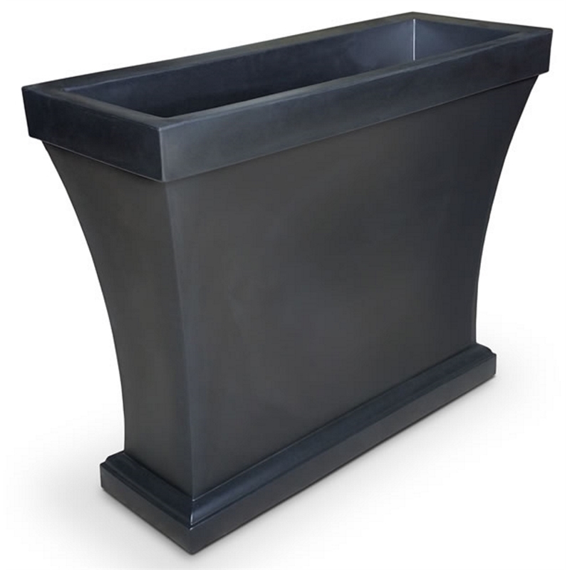 Mayne Bordeaux Weatherproof Modern Plastic Trough Planter in Black