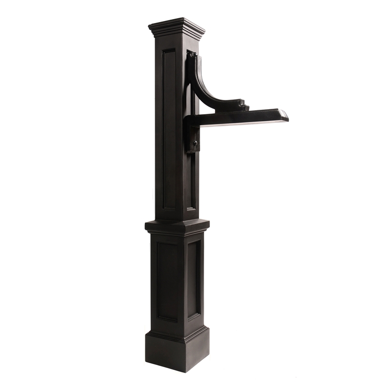 Mayne Woodhaven Traditional Plastic Address Sign Post in Black
