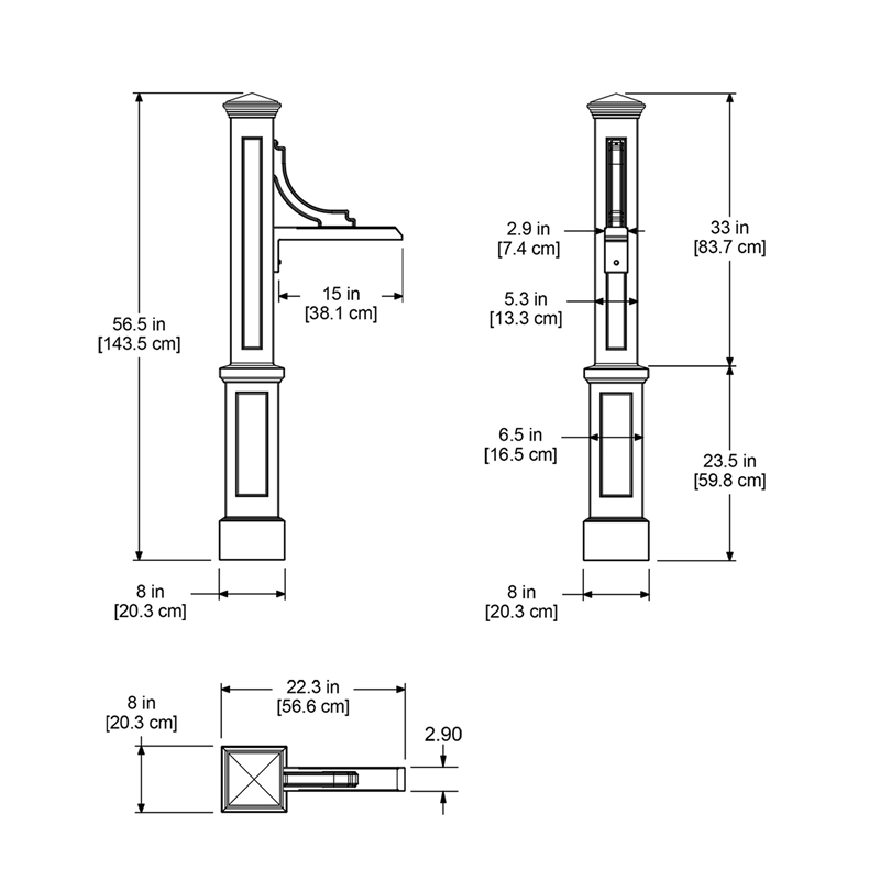Mayne Woodhaven Traditional Plastic Address Sign Post in Black
