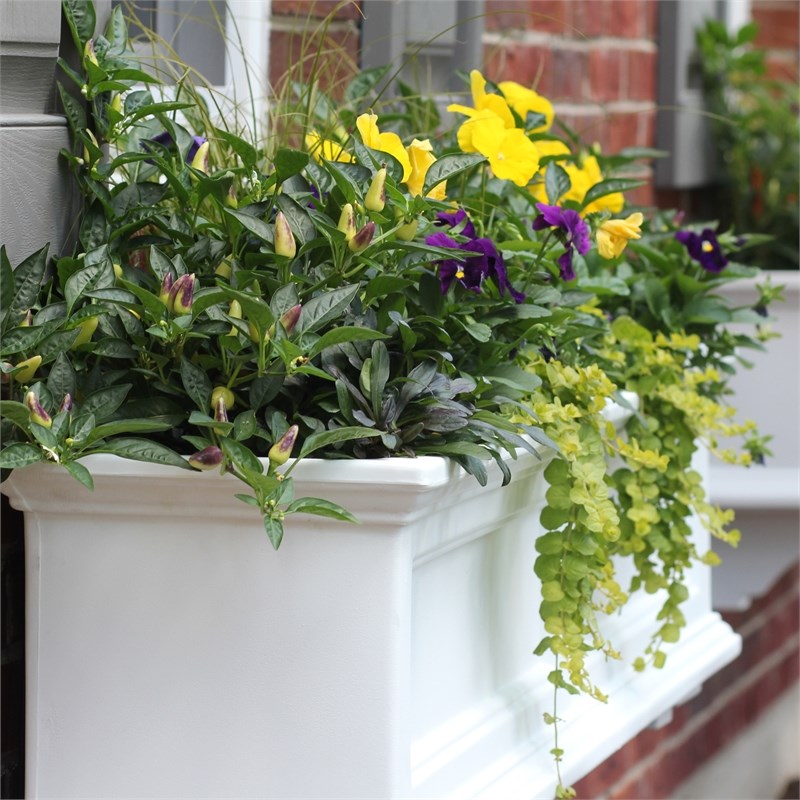 Mayne Fairfield 4ft Traditional Plastic Window Box in White