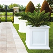 Mayne Fairfield 28x28 Square Traditional Plastic Planter in White