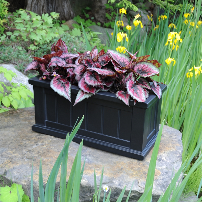 Mayne Cape Cod 24x11 Weatherproof Coastal Plastic Planter in Black