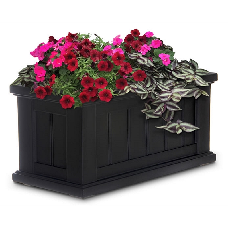 Mayne Cape Cod 24x11 Weatherproof Coastal Plastic Planter in Black