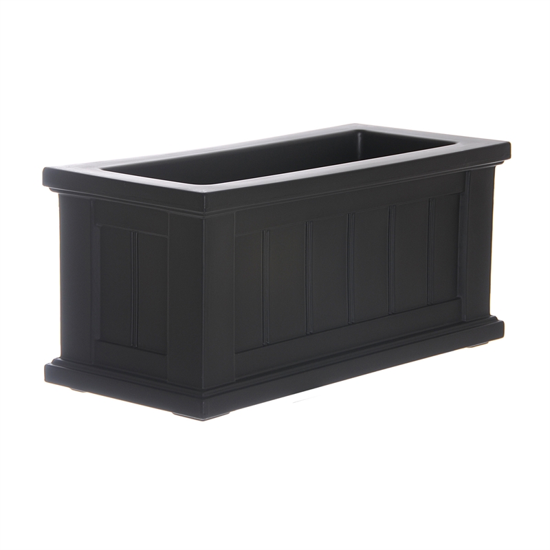 Mayne Cape Cod 24x11 Weatherproof Coastal Plastic Planter in Black