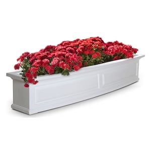 Mayne Nantucket 5ft Weatherproof Traditional Plastic Window Box in White