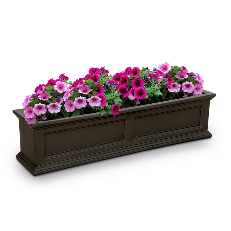Mayne Fairfield 4ft Traditional Plastic Window Box in Espresso