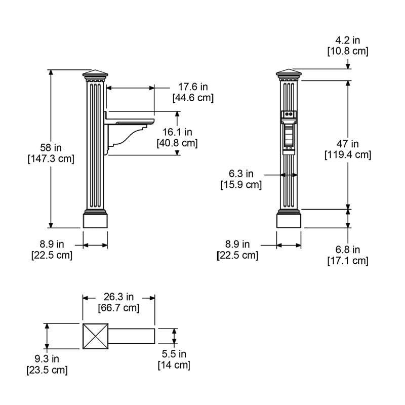 Mayne Manchester Weatherproof Traditional Plastic Mail Post in White