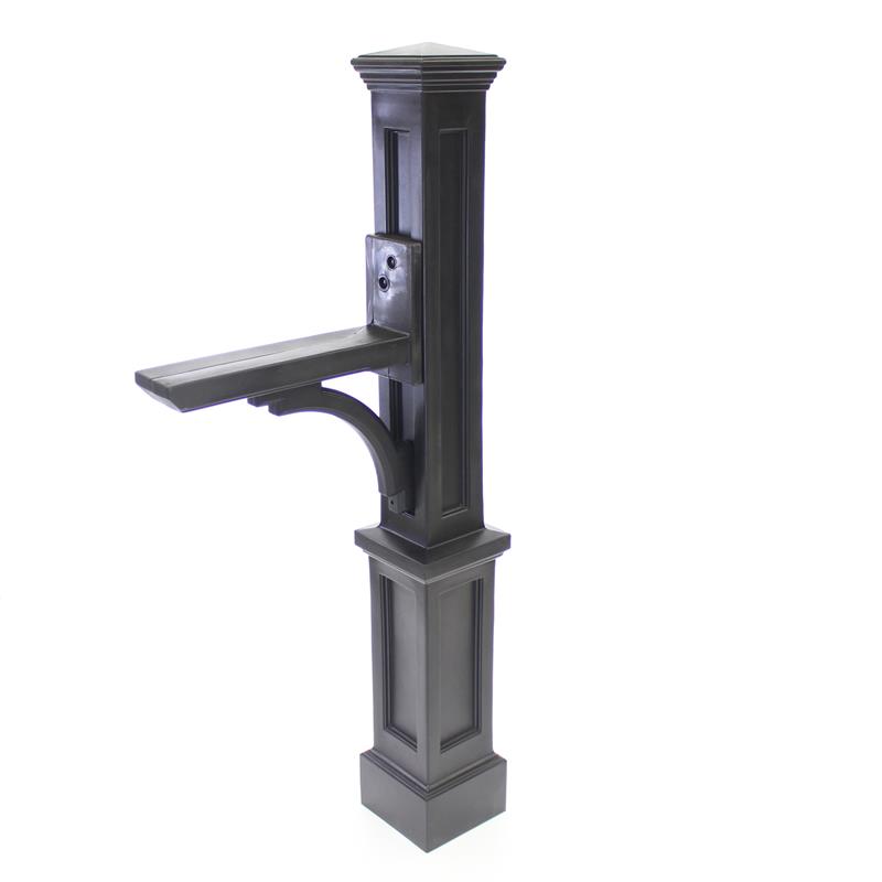 Mayne Newport Plus Traditional Plastic Mail Post with Ground Screw in
