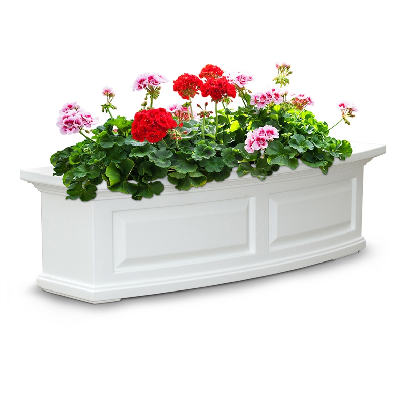 Mayne Nantucket 3ft Weatherproof Traditional Plastic Window Box in White