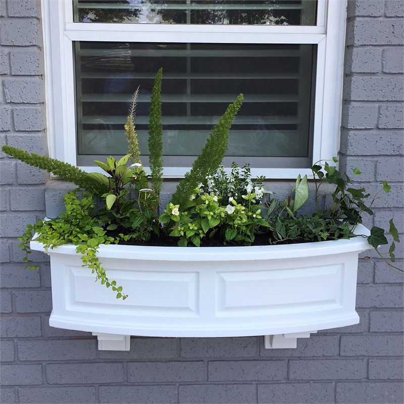 Mayne Nantucket 3ft Weatherproof Traditional Plastic Window Box in White