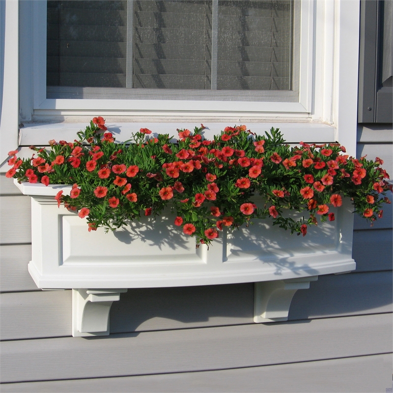 Mayne Nantucket 3ft Weatherproof Traditional Plastic Window Box in White