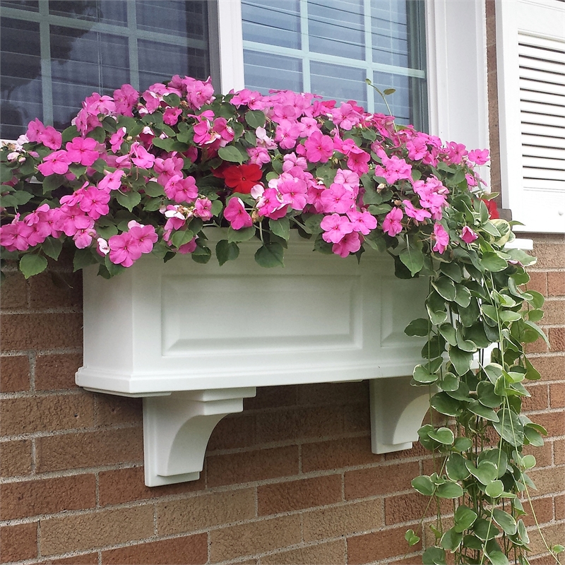 Mayne Nantucket 3ft Weatherproof Traditional Plastic Window Box in White