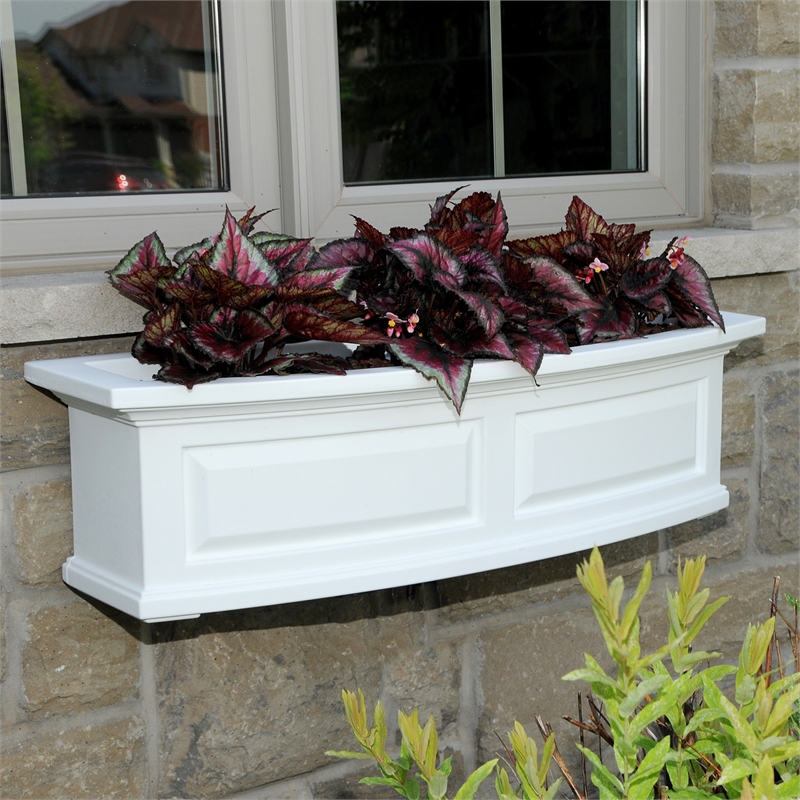 Mayne Nantucket 3ft Weatherproof Traditional Plastic Window Box in White