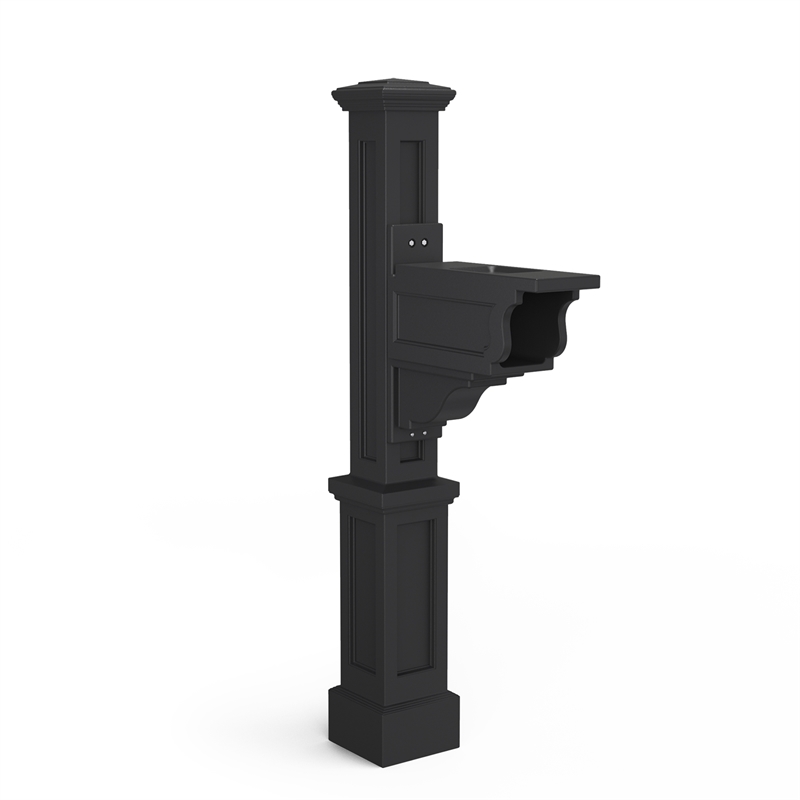 Mayne Dover Weatherproof Traditional Plastic Mail Post in Black